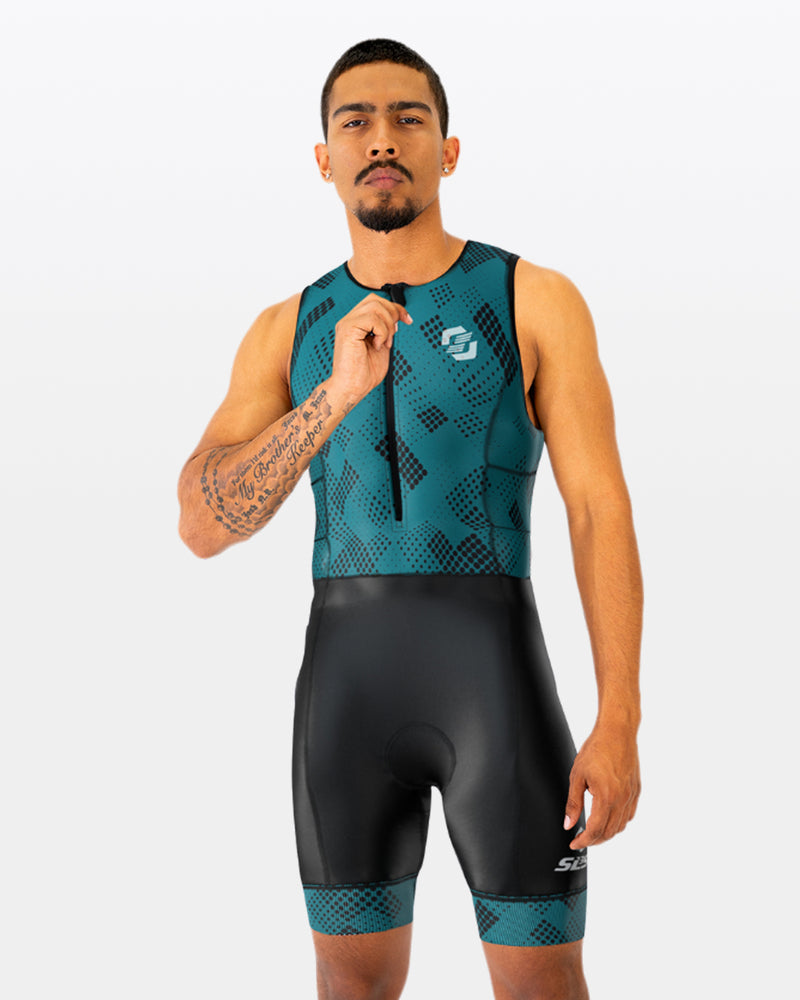 Men's AG Enduro Tri Suits - Teal Fractal