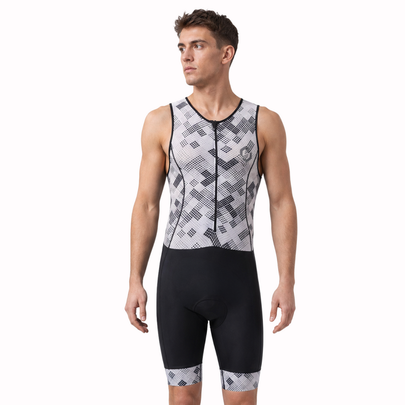 Men's AG Enduro Tri Suits - White Fractal