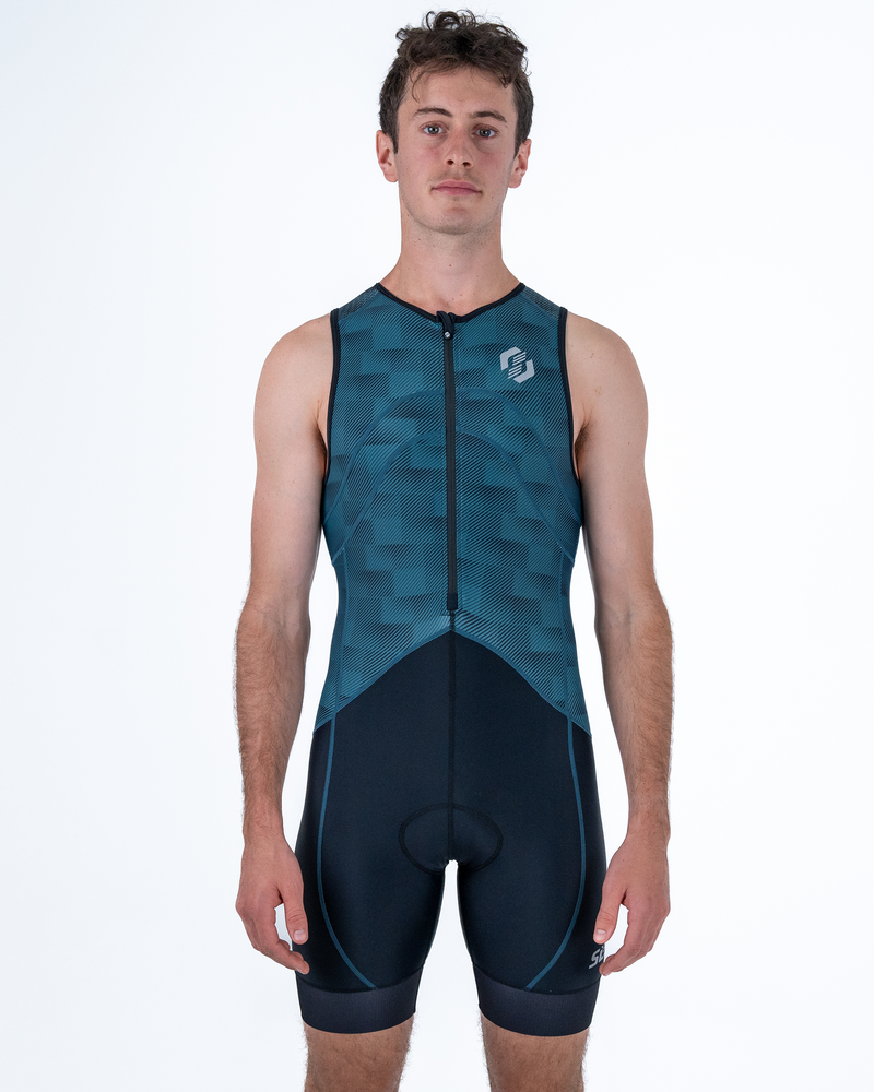 Men's Pro Enduro Tri Suits - Navy Fractal